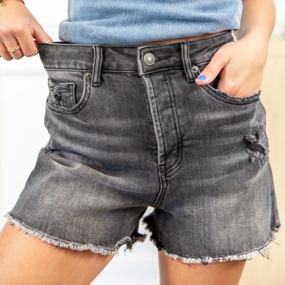 BNWT Women's Distressed Gray Denim Shorts